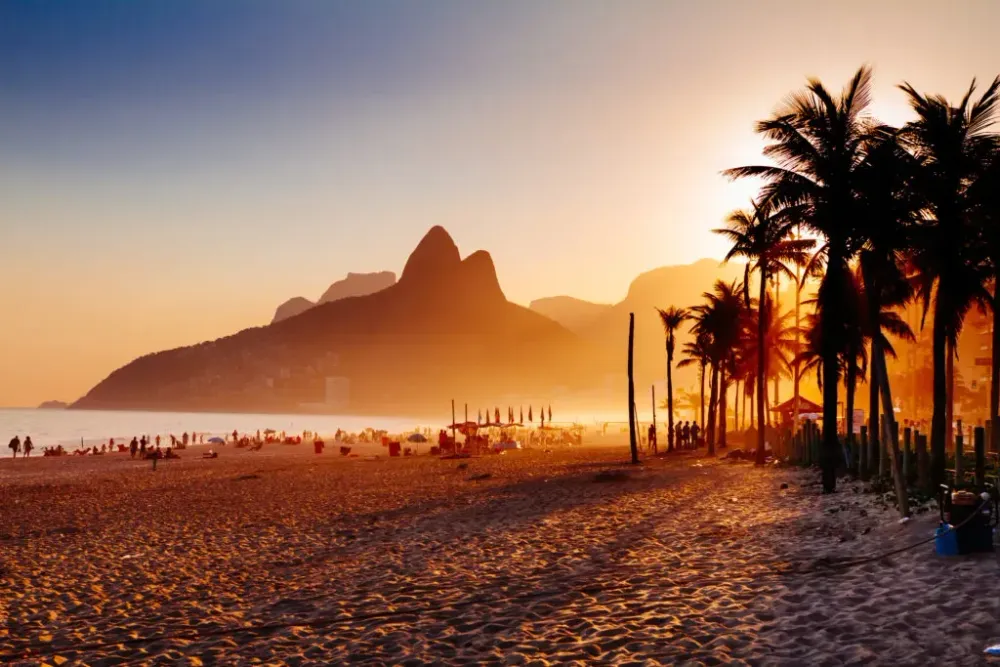 Ipanema, Brazil at sunset